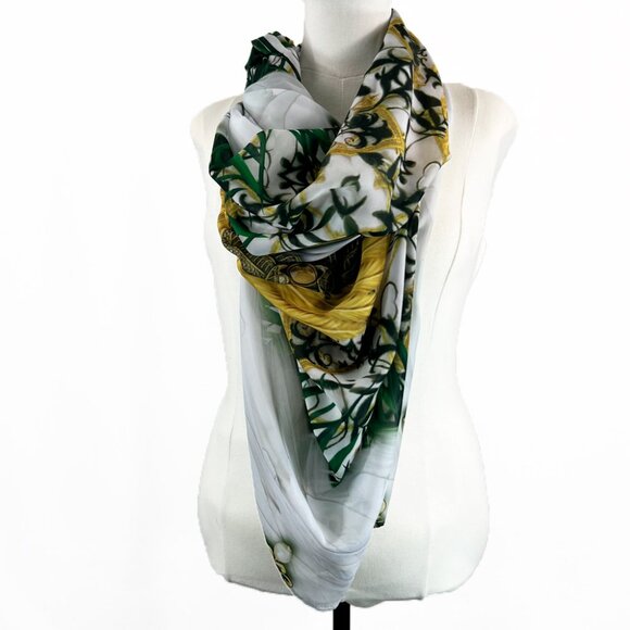 Angel Garden Semi-Sheer Chiffon X Large Square Scarf - Picture 10 of 11